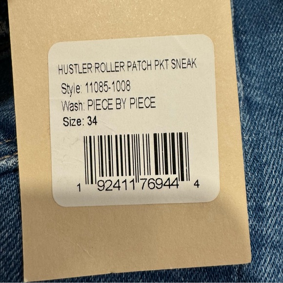 NIB | MOTHER ~ The Hustler Roller Patch Pocket Sneak Wide Leg Jeans Sz 34 - Picture 6 of 8
